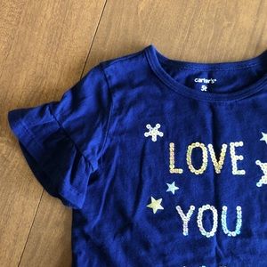 Carter’s 5T “Love You More” Ruffle Sleeve Tee